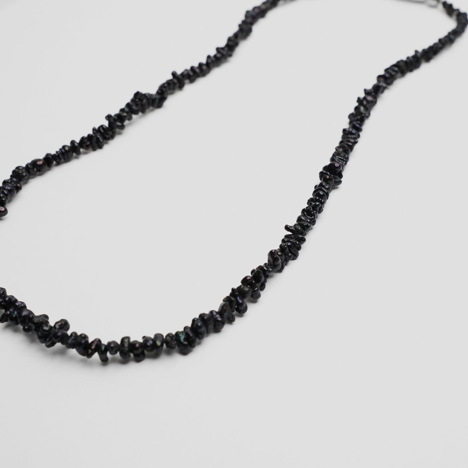 LIMITED COLLECTION 【Freshwater pearl ball chain necklace（keshi/black)】