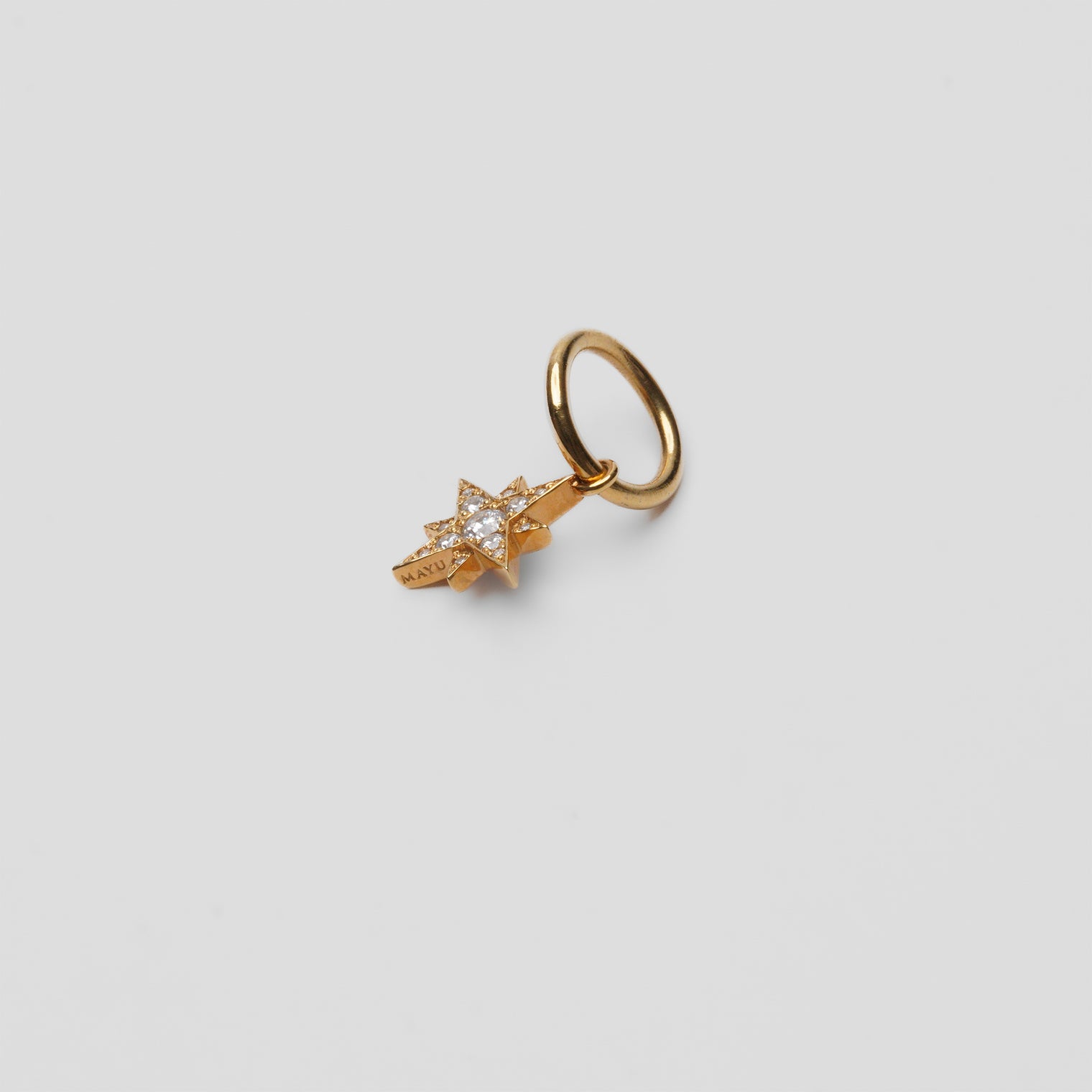 little star charm (reversible / gold / cubic zirconia)