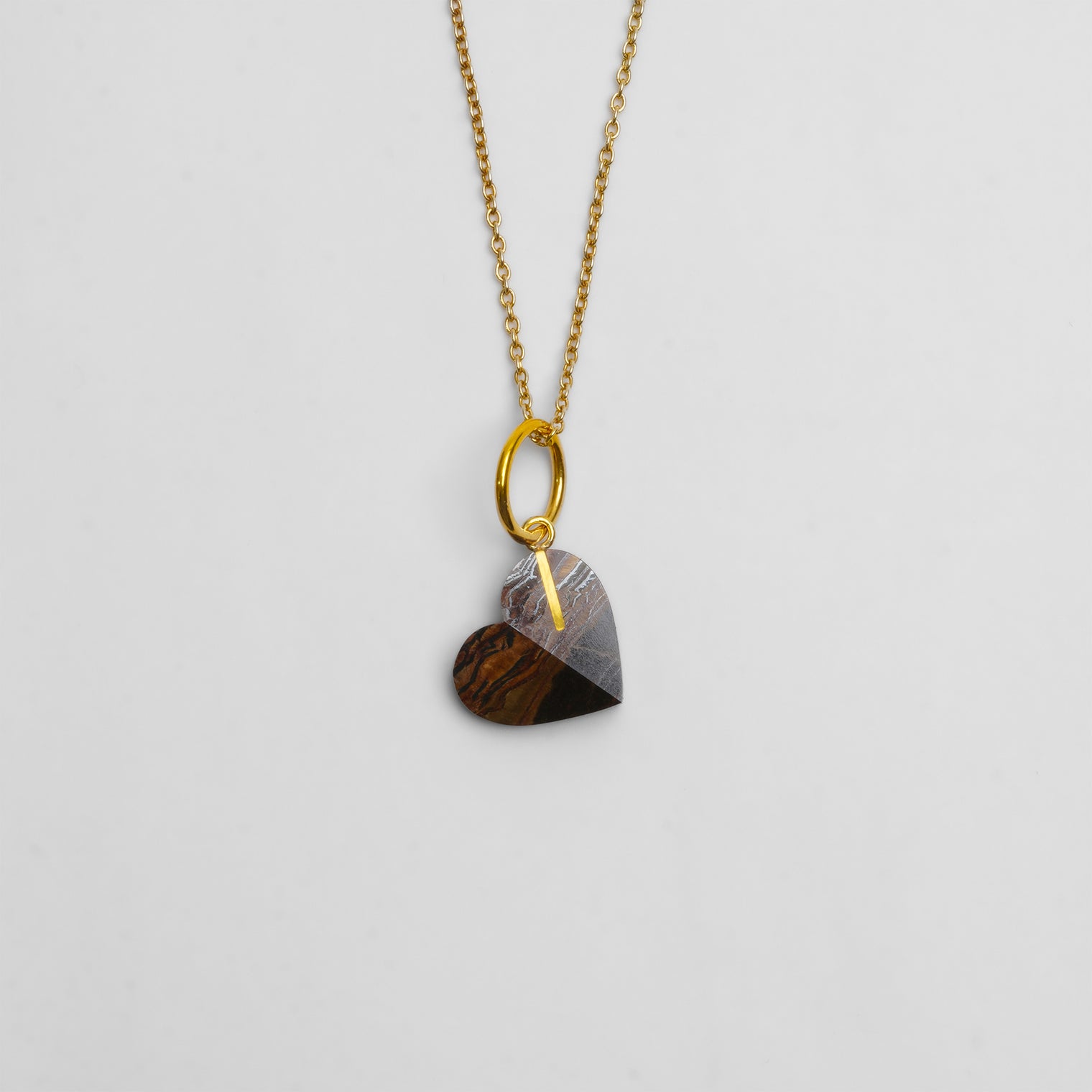 【 One of a kind 】Heart charm (Iron tiger eye)