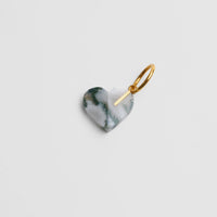 【 One of a kind 】Heart charm（Moss agate）