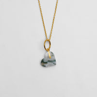 【 One of a kind 】Heart charm（Moss agate）