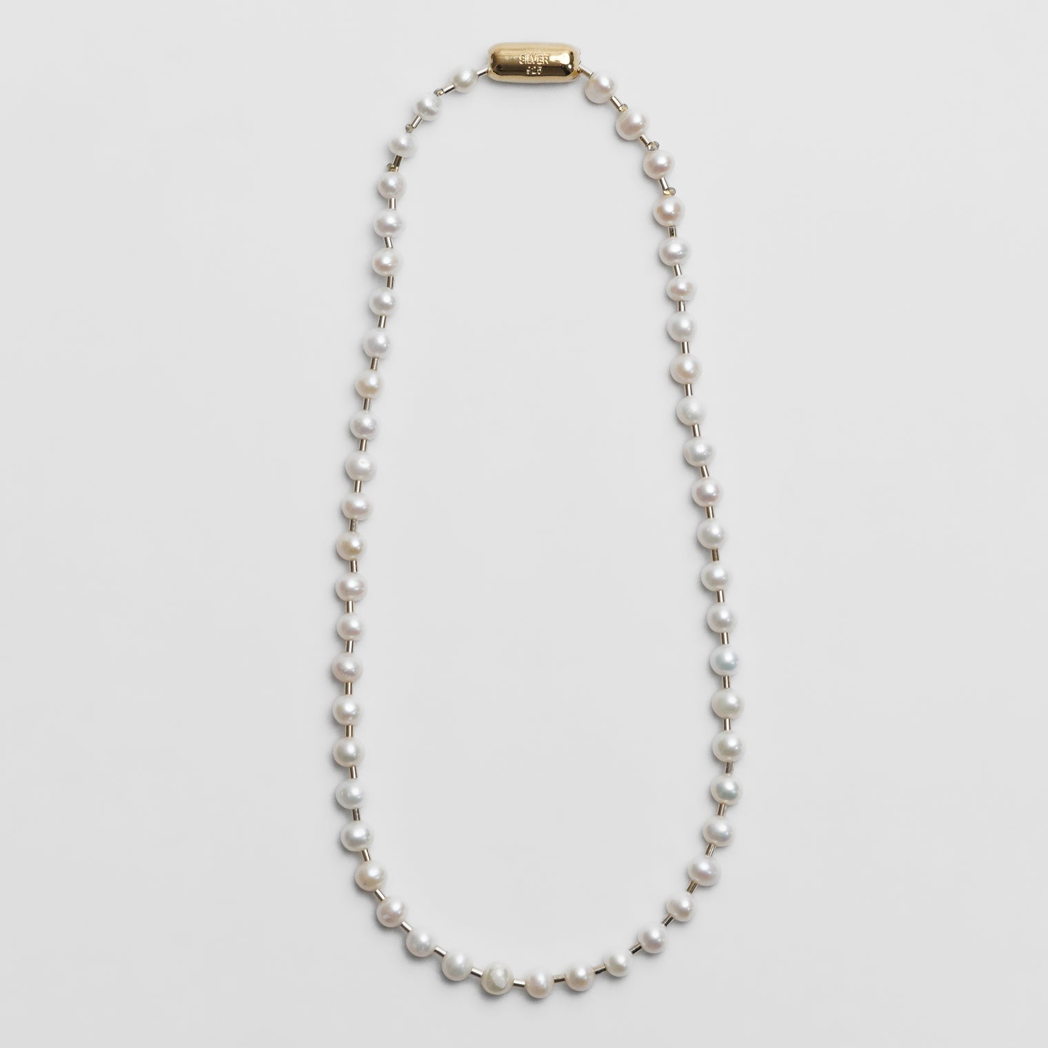 【an-other】 freshwater pearl ball chain necklace (gold)