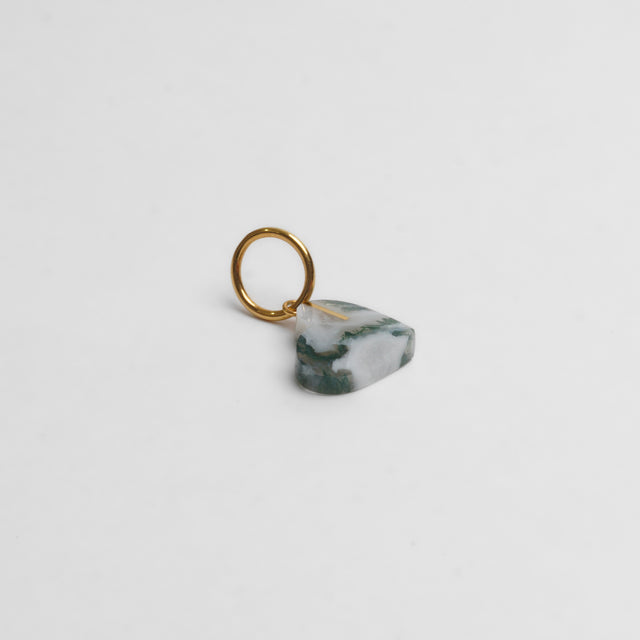 【 One of a kind 】Heart charm（Moss agate）