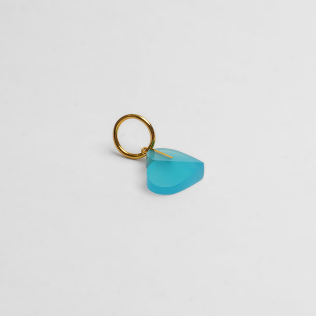 【 One of a kind 】Heart charm (Sea blue chalcedony)
