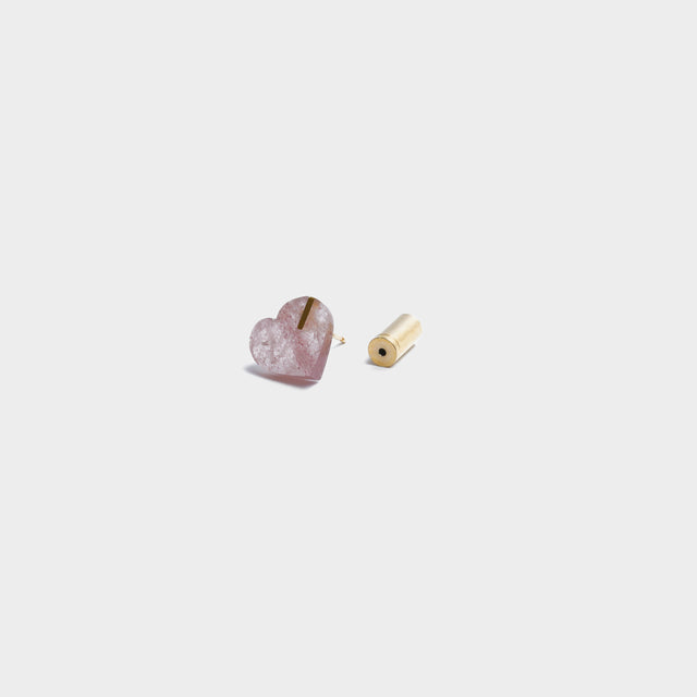 【 Limited Collection 】mini Heart pierced earring (Strawberry quartz / K10 post)