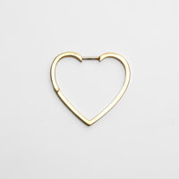 Hoop heart pierced earring (middle / gold)