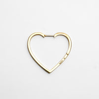 Hoop heart pierced earring (middle / gold)