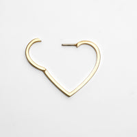 Hoop heart pierced earring (middle / gold)