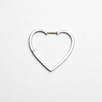 Hoop heart pierced earring (middle / silver)