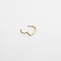 Hoop heart pierced earring (tiny / gold)