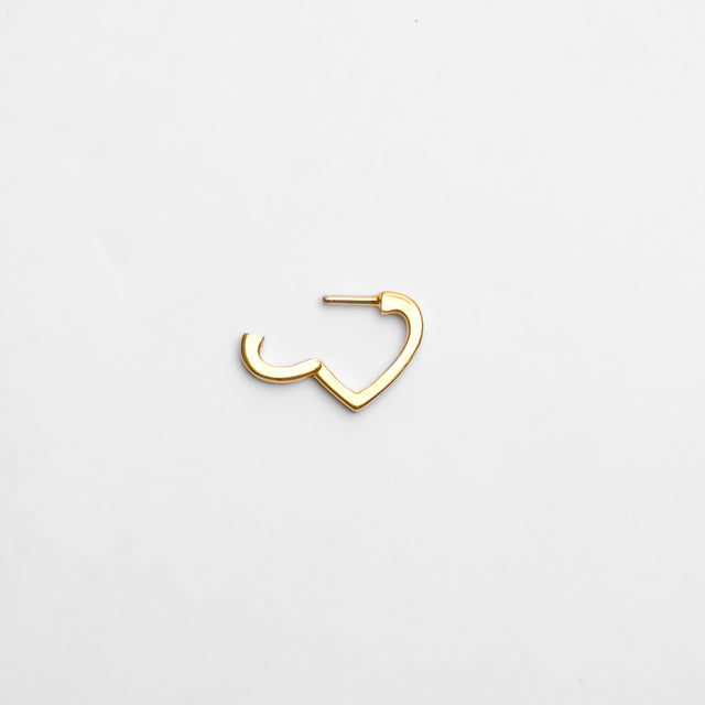 Hoop heart pierced earring (tiny / gold)