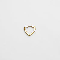Hoop heart pierced earring (tiny / gold / cubic zirconia)