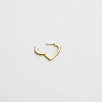 Hoop heart pierced earring (tiny / gold / cubic zirconia)