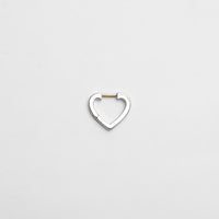 Hoop heart pierced earring (tiny / silver / cubic zirconia)