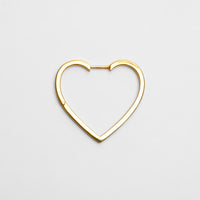 Hoop heart pierced earring (middle / gold / cubic zirconia)