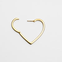 Hoop heart pierced earring (middle / gold / cubic zirconia)