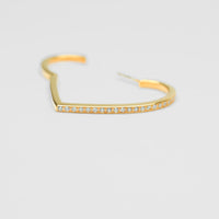 Hoop heart pierced earring (middle / gold / cubic zirconia)