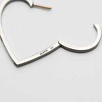 Hoop heart pierced earring (middle / silver)
