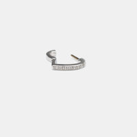 Hoop heart pierced earring (tiny / silver / cubic zirconia)