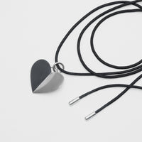 Cord necklace & Big heart charm（silver）