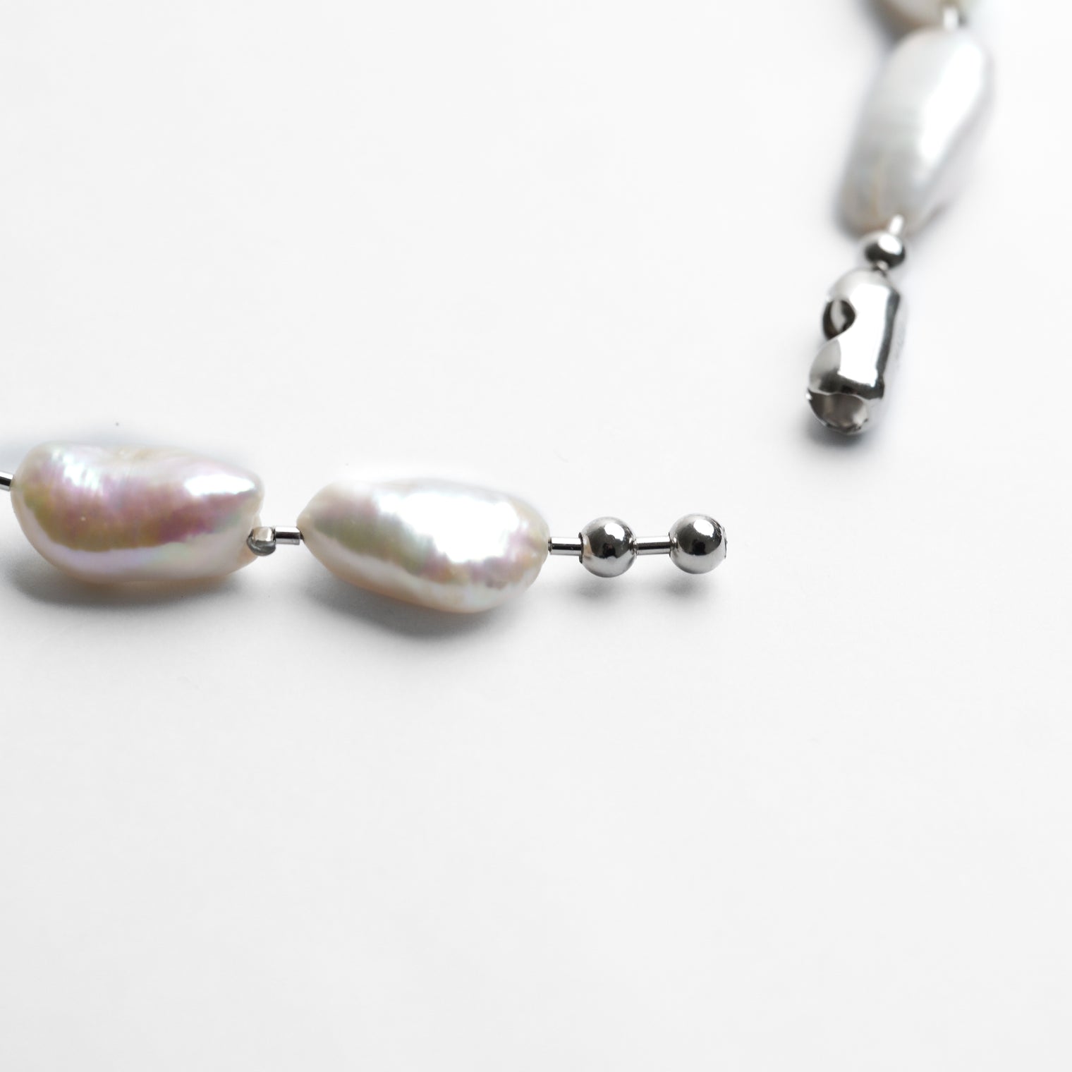 LIMITED COLLECTION Freshwater pearl ball chain necklace（deluxe)