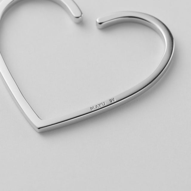 【New】Hoop heart earcuff （Large/ silver)