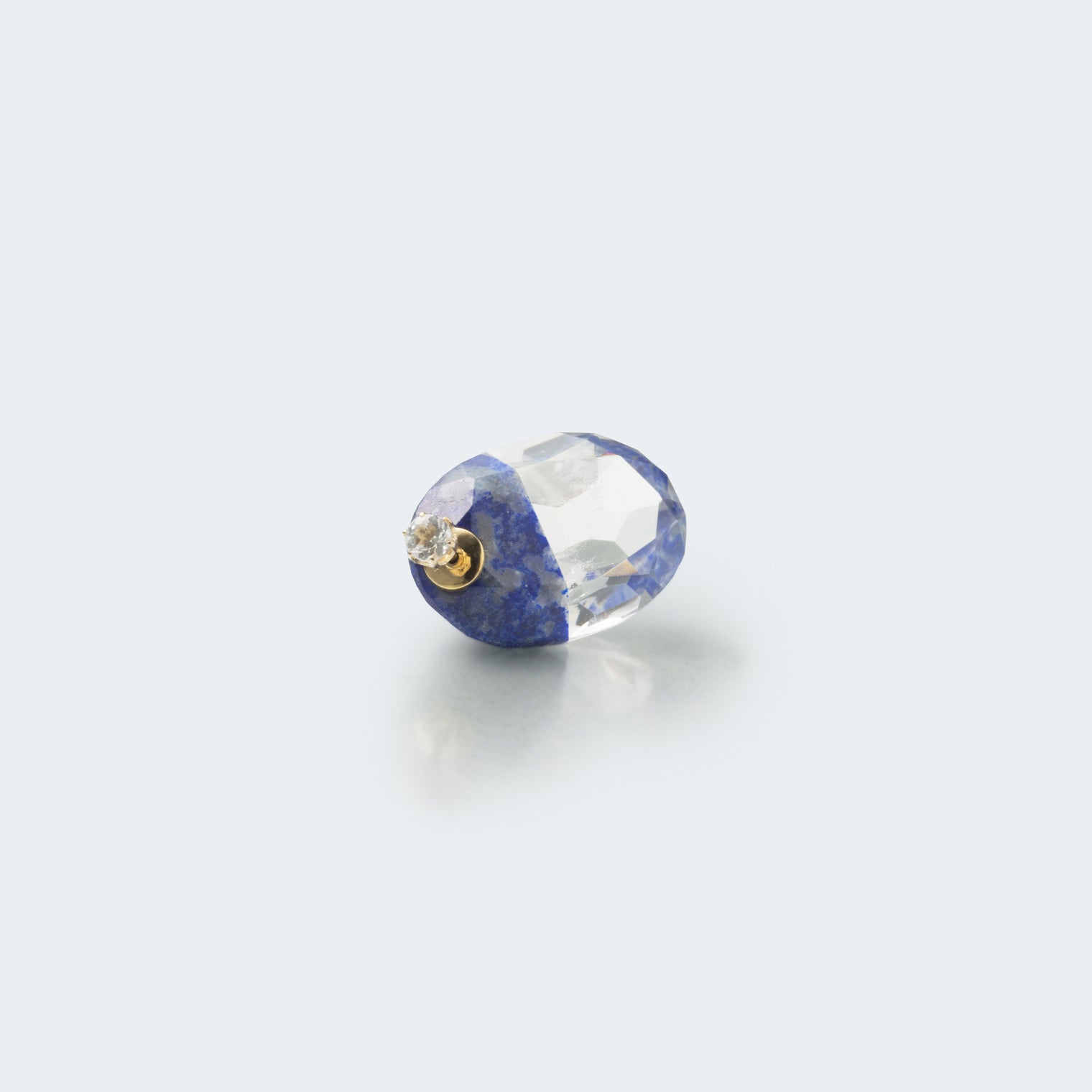 semi precious stone pierce (oval / blue)