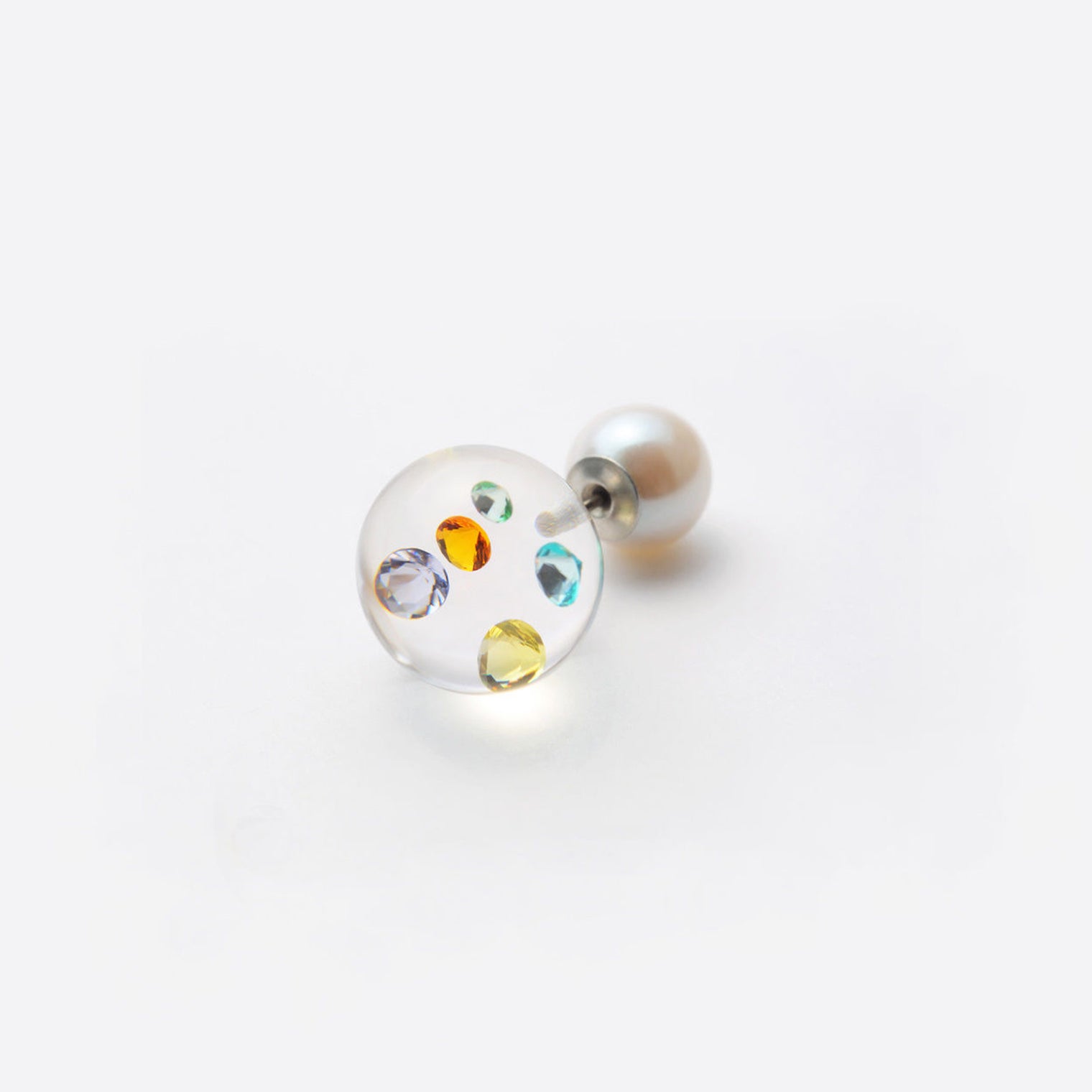 inclusion pierce (5 pieces cubic zirconias / multi color)