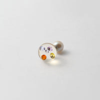 inclusion pierce (5 pieces cubic zirconias / multi violet color)
