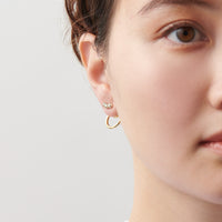 hoop catch pierce (3 crystal glass) /16mm hoop/gold)