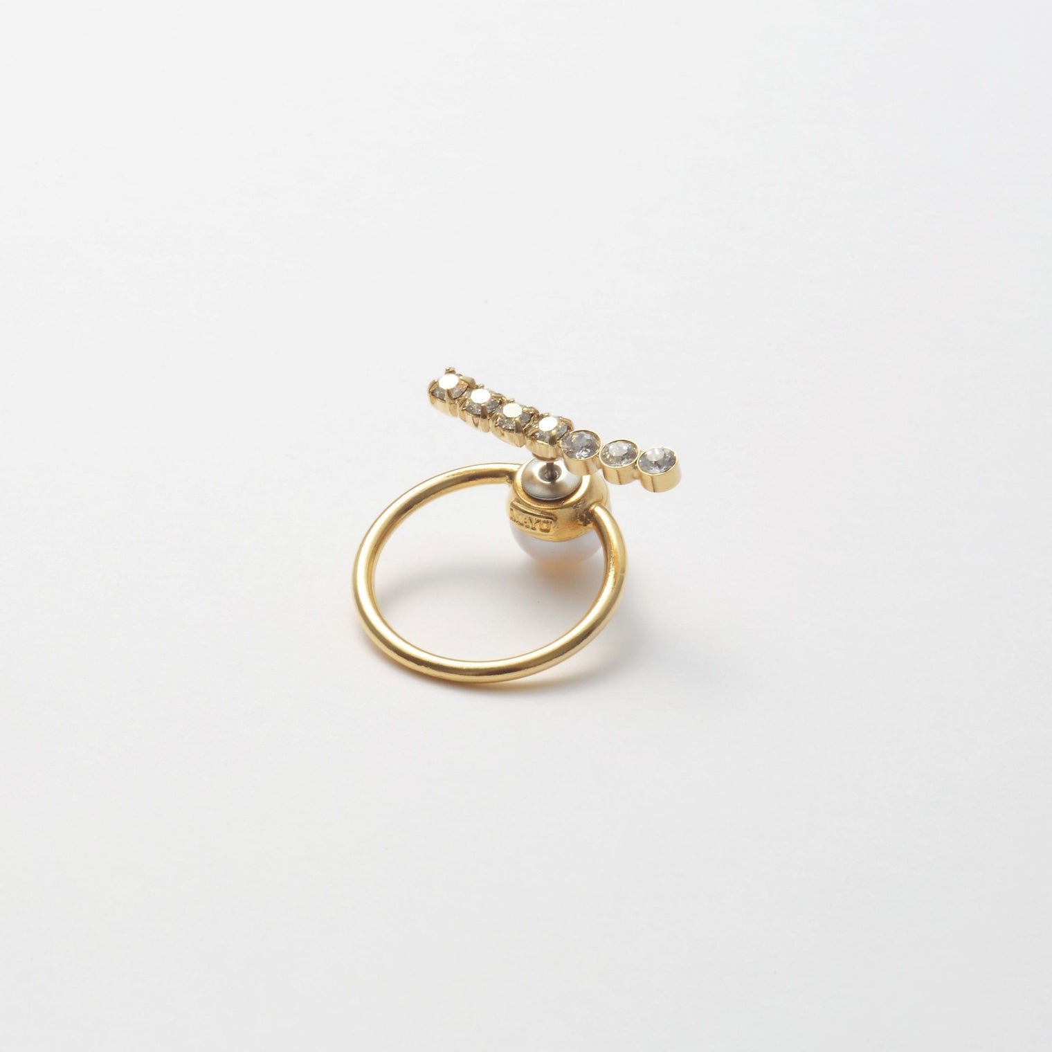 hoop catch pierce(7 crystal glass/24mm hoop/gold)