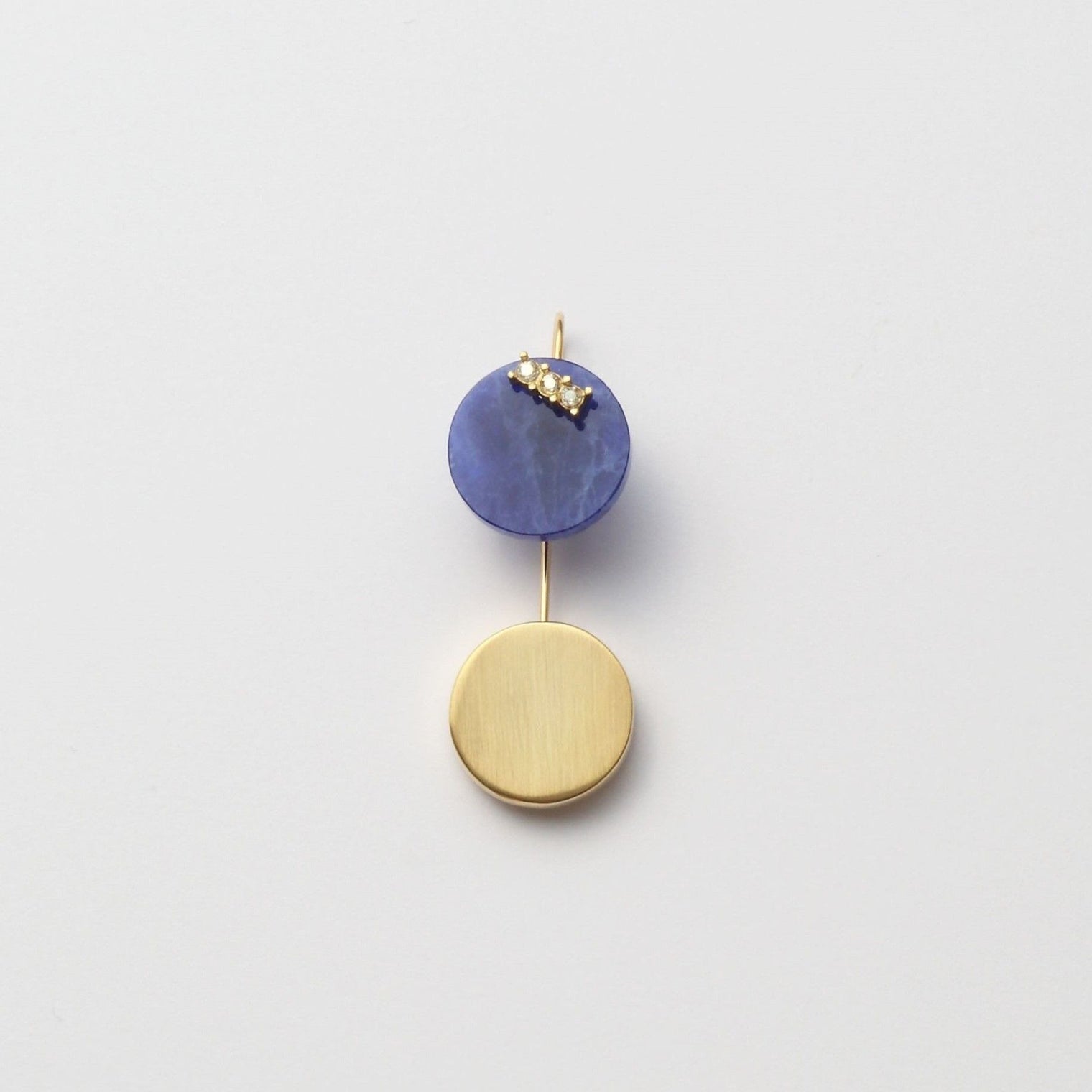 13mm sodalite / k10 post pierced earring