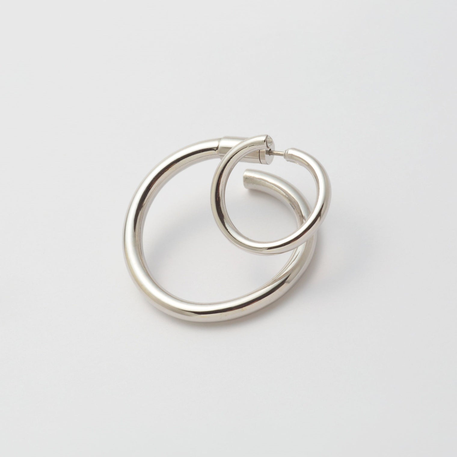 Silver line pierce(19㎜ line×30㎜ line/crystal glass/Silver)