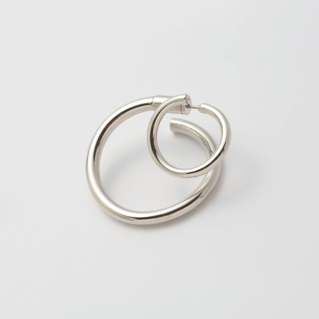 Silver line pierce(19㎜ line×30㎜ line/crystal glass/Silver)