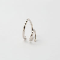 Silver line pierce(19㎜ line×30㎜ line/crystal glass/Silver)