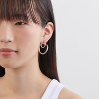 Silver line pierce(19㎜ line×30㎜ line/crystal glass/Silver)