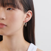 Silver line pierce(19㎜ line×19㎜ line/crystal glass/Silver)