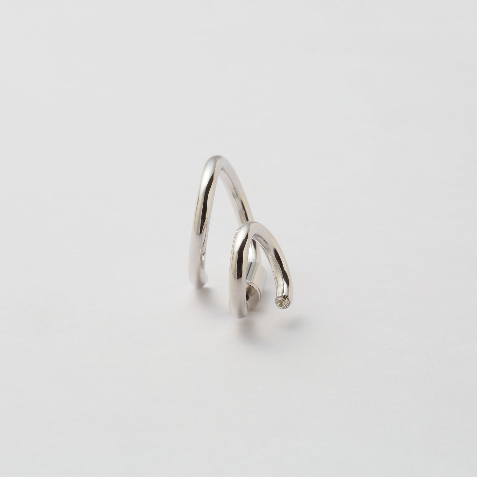 Silver line pierce(13mm line×19mm line/crystal glass/Silver)