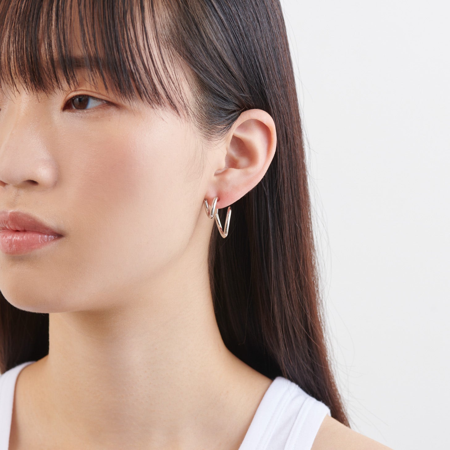 Silver line pierce(13mm line×19mm line/crystal glass/Silver)