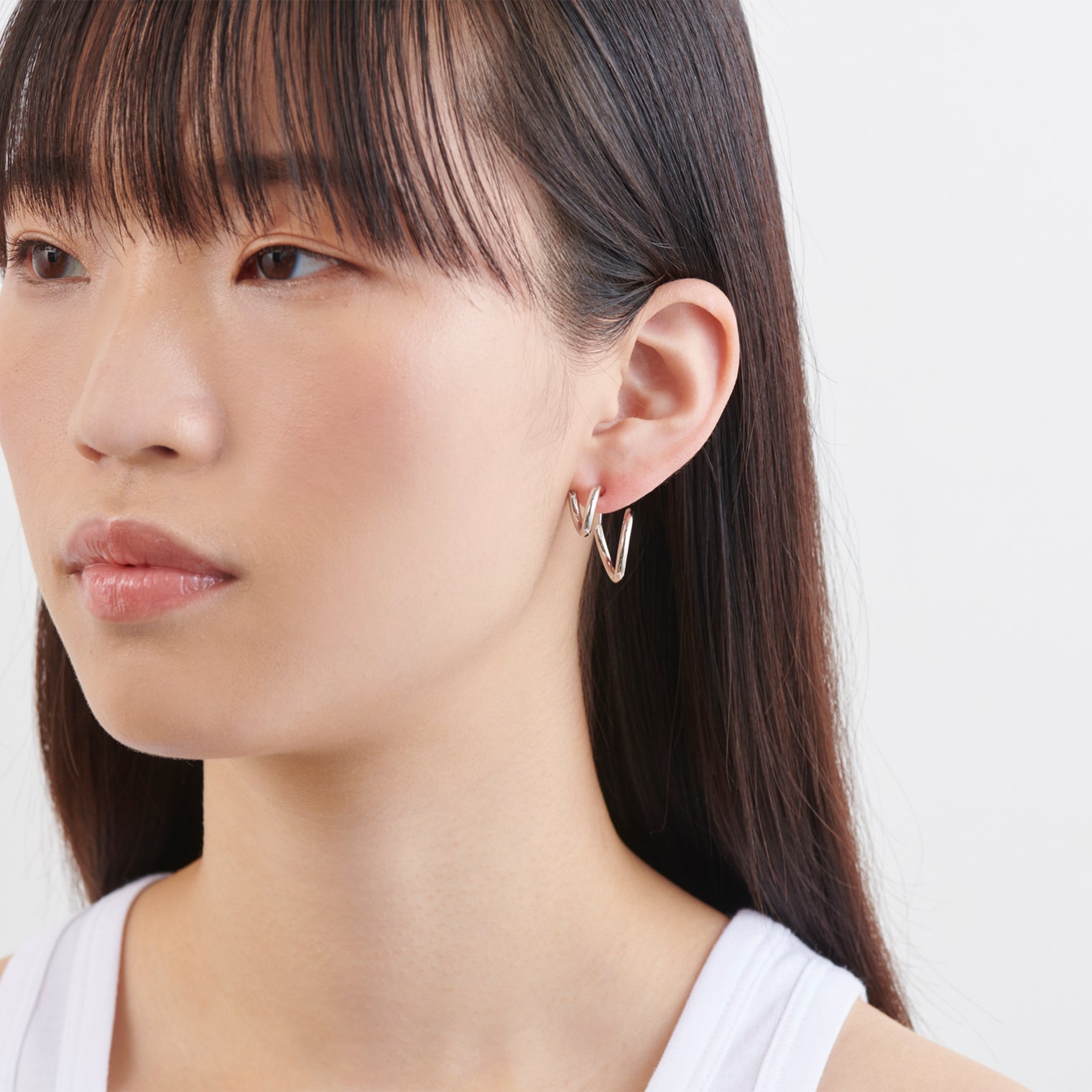 Silver line pierce(13mm line×19mm line/crystal glass/Silver)