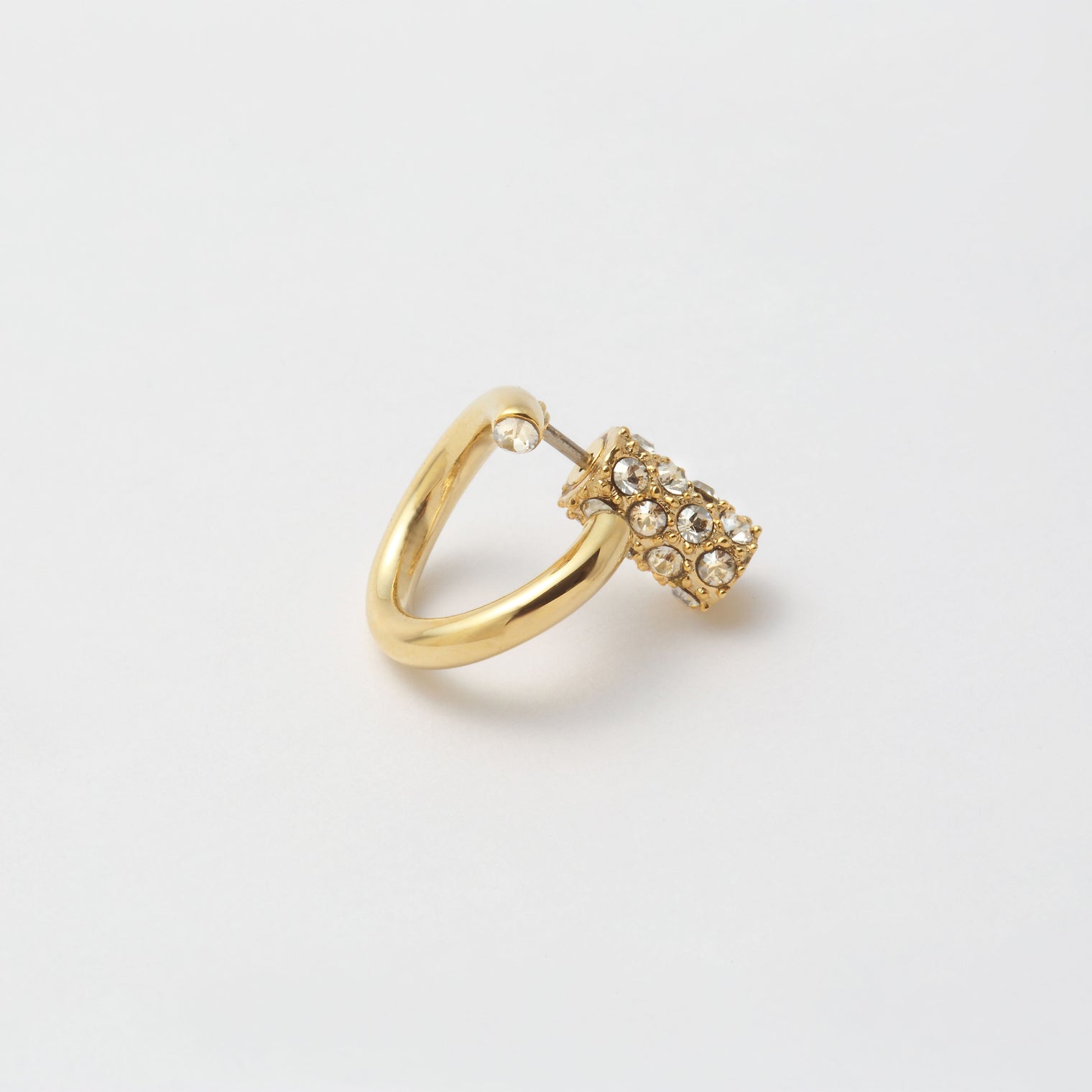 Gold line pierce(13㎜ line/Front type/crystal glass/Gold catch)