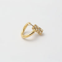 Gold line pierce(13㎜ line/Front type/crystal glass/Gold catch)
