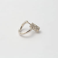 Silver line pierce(13㎜ line/Front type/crystal glass/Silver catch)