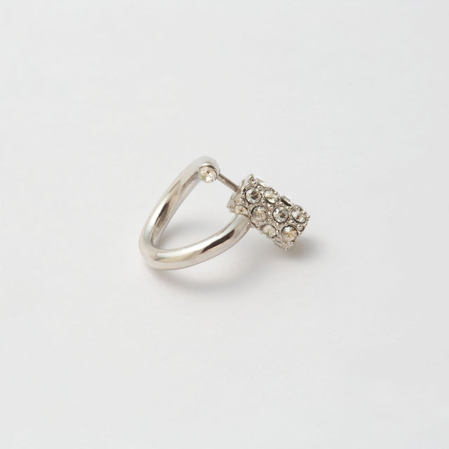 Silver line pierce(13㎜ line/Front type/crystal glass/Silver catch)