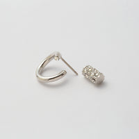 Silver line pierce(13㎜ line/Front type/crystal glass/Silver catch)