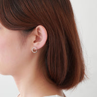 Silver line pierce(13㎜ line/Front type/crystal glass/Silver catch)