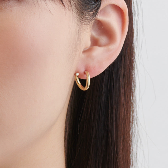 Gold line pierce(13㎜ line/Vertical type/crystal glass/Gold catch)