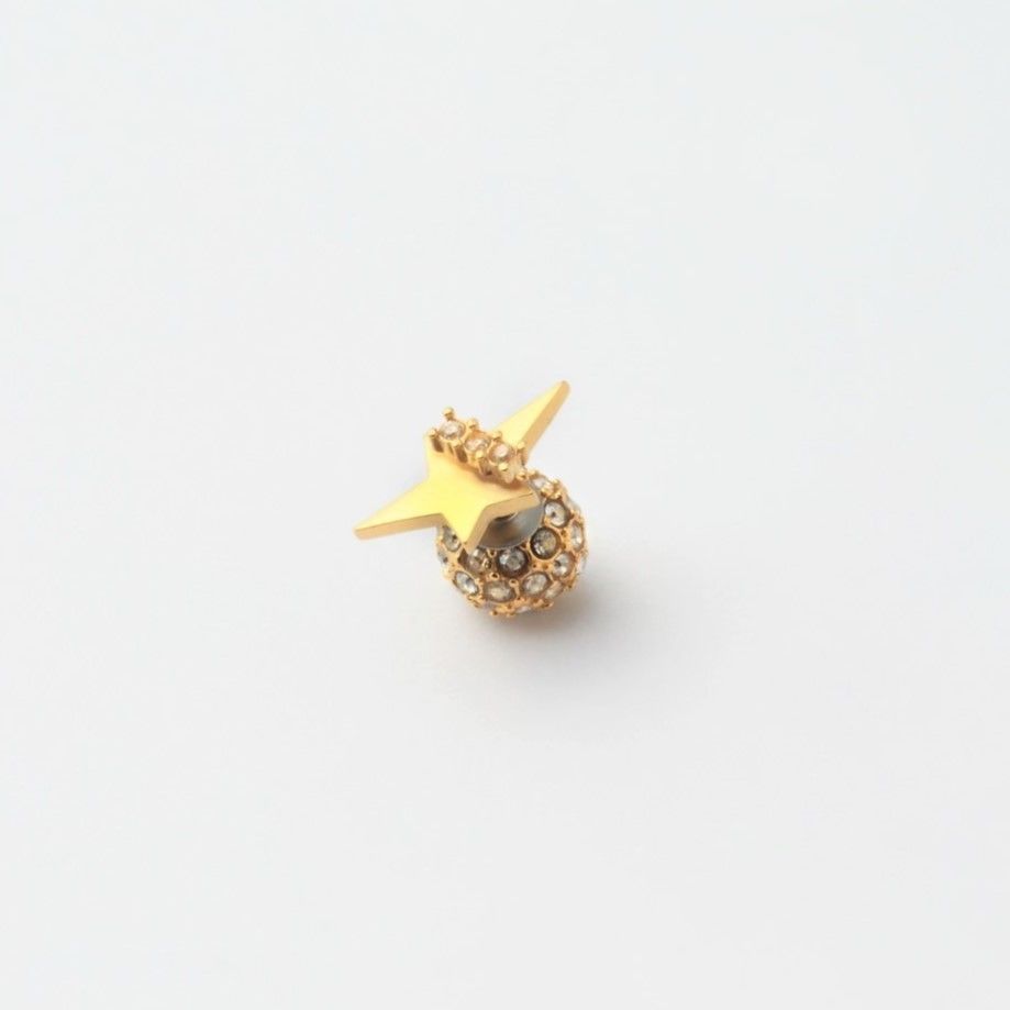 2way star pierce (front type/cubic zirconia/10mm paveball catch)