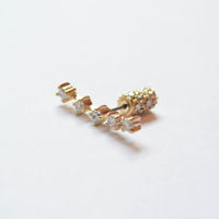 5 cubic zirconia pierce (pave clasp)