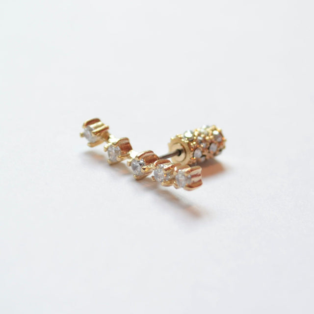 5 cubic zirconia pierce (pave clasp)